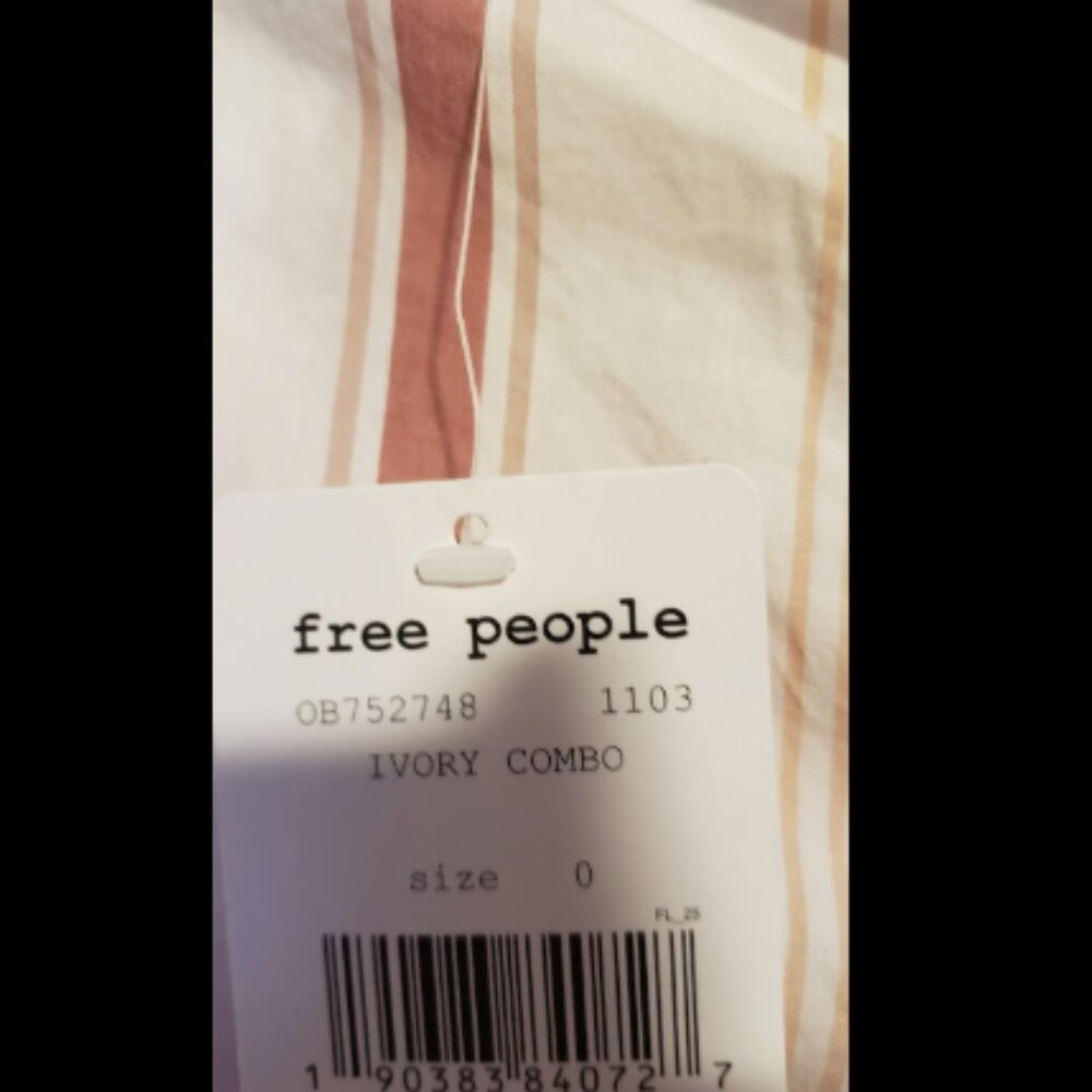 Free People Sz 0 Asymmetric Stripe Midi Skirt NWT OB752748 - Picture 6 of 8